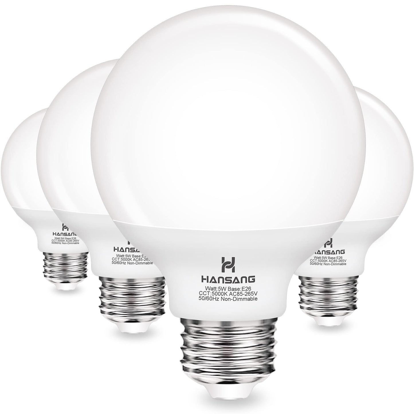 hansang G25 LED Globe Light Bulbs, Vanity Bulbs for Bathroom 60W Equivalent