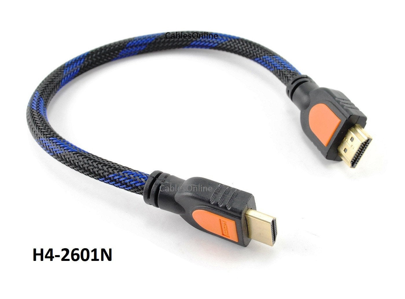 CablesOnline 1-Foot HDMI 1.4 M/M Braided Net Jacket Video/Audio Cable w/Ethernet, (H4-2601N)