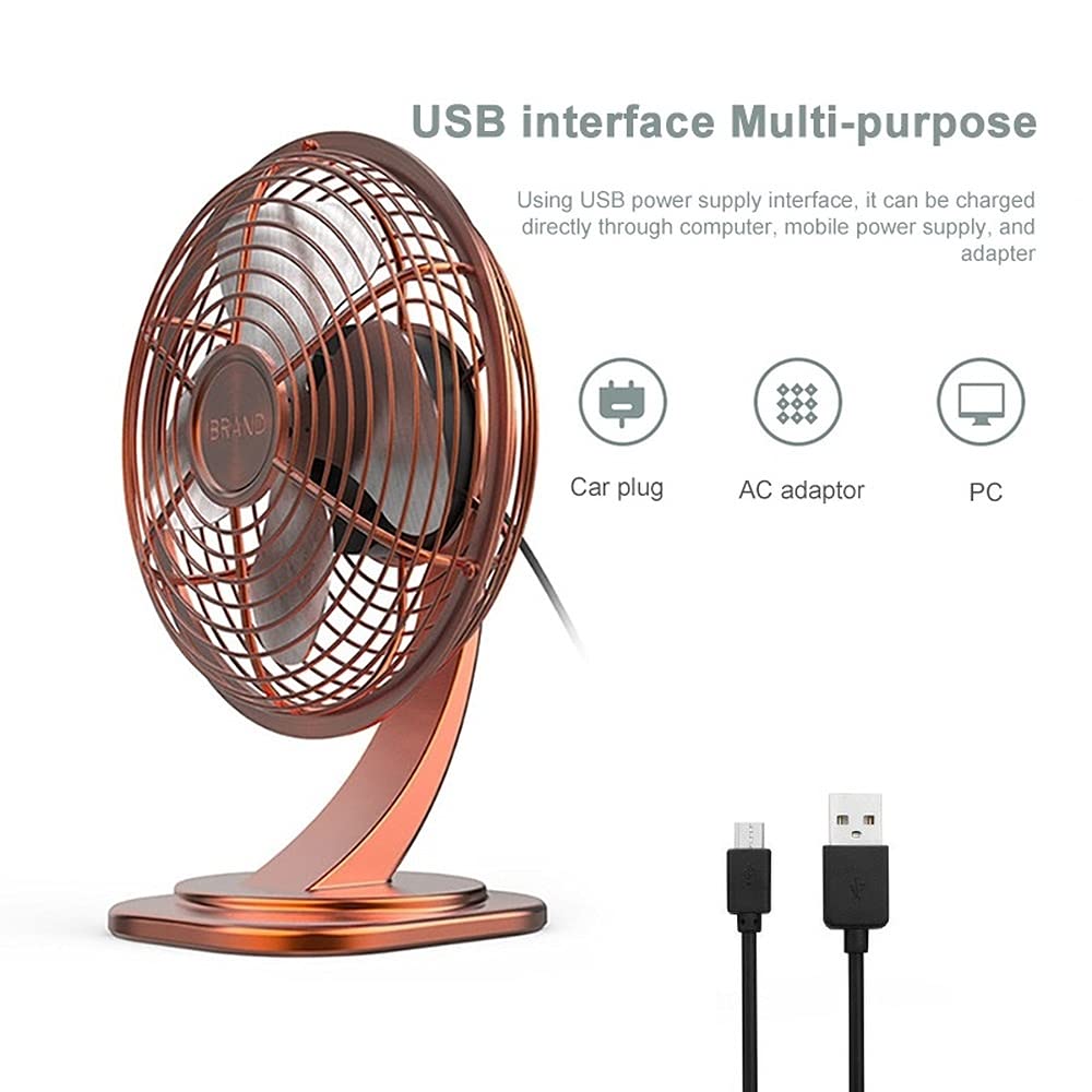 JONJUMP USB Desk Fan Powerful Ventilador Table Fan with Wind 3 Speed Ari Cooler Fan 360° Adjustable Angle for Office Household