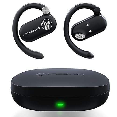 TREBLAB X-Open - True Open Ear Wireless Earbuds, Lightweight Comfort, Behind-Ear Fit, Immersive Sound, Dual Mic for Calls, 40H Playtime, Bluetooth…
