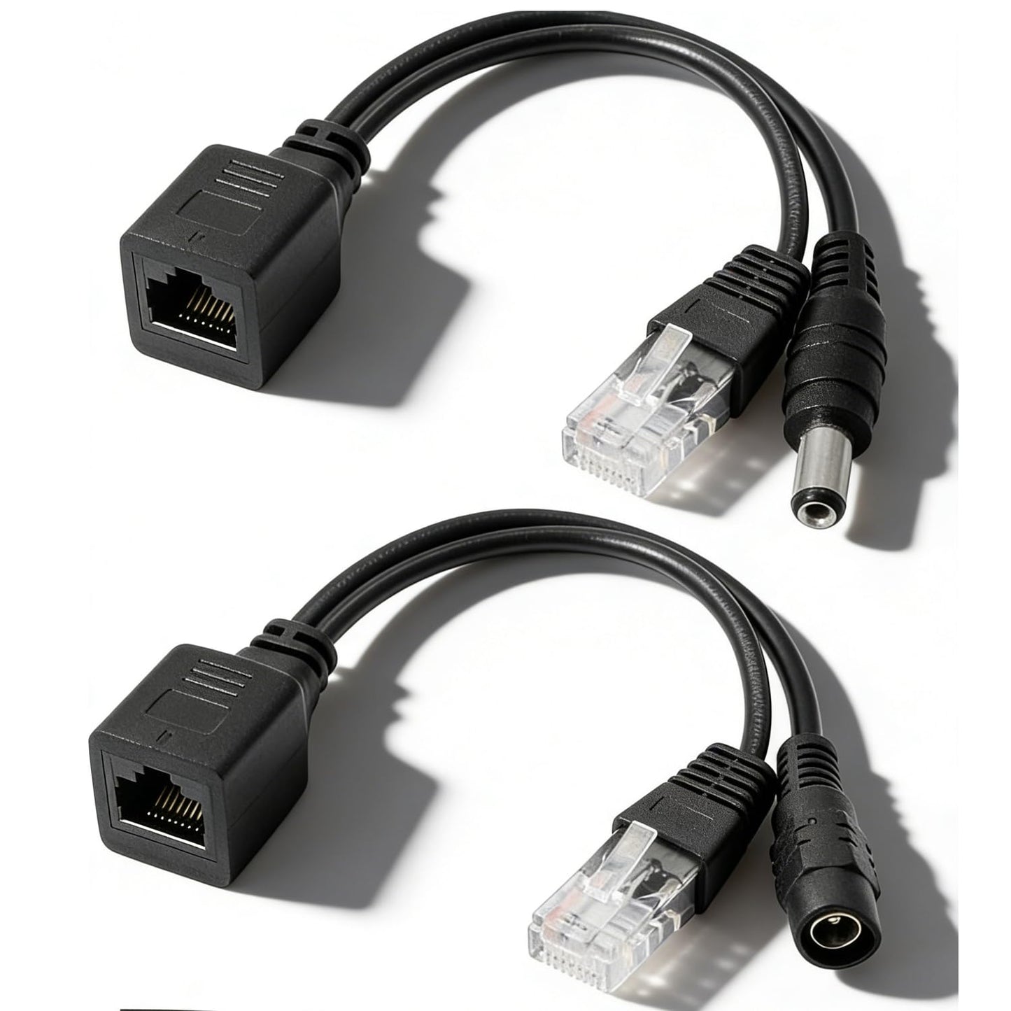 Passive POE Adapter Cable,2Pair POE Injector and POE Splitter Kit with 5.5x2.1mm DC Connector for WLAN, Routers, Switches,Internet Telephony,IP