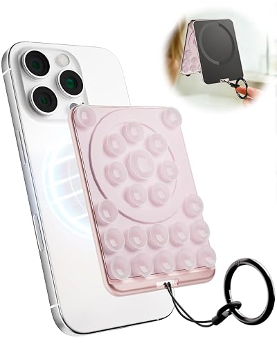 Sembo Magnetic Suction Phone Mount for MagSafe Case, Silicone Octo Cup Buddy Sticky Grip Holder for iPhone, Removable Hands-Free Selfie/Video