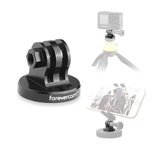 Forevercam Aluminum Tripod Mount Adapter for Gopro Monopod Adapter Mount Compatible for Gopro Hero 13 12 11 10 9 8 DJI Osmo Insta360 AKASO and Other