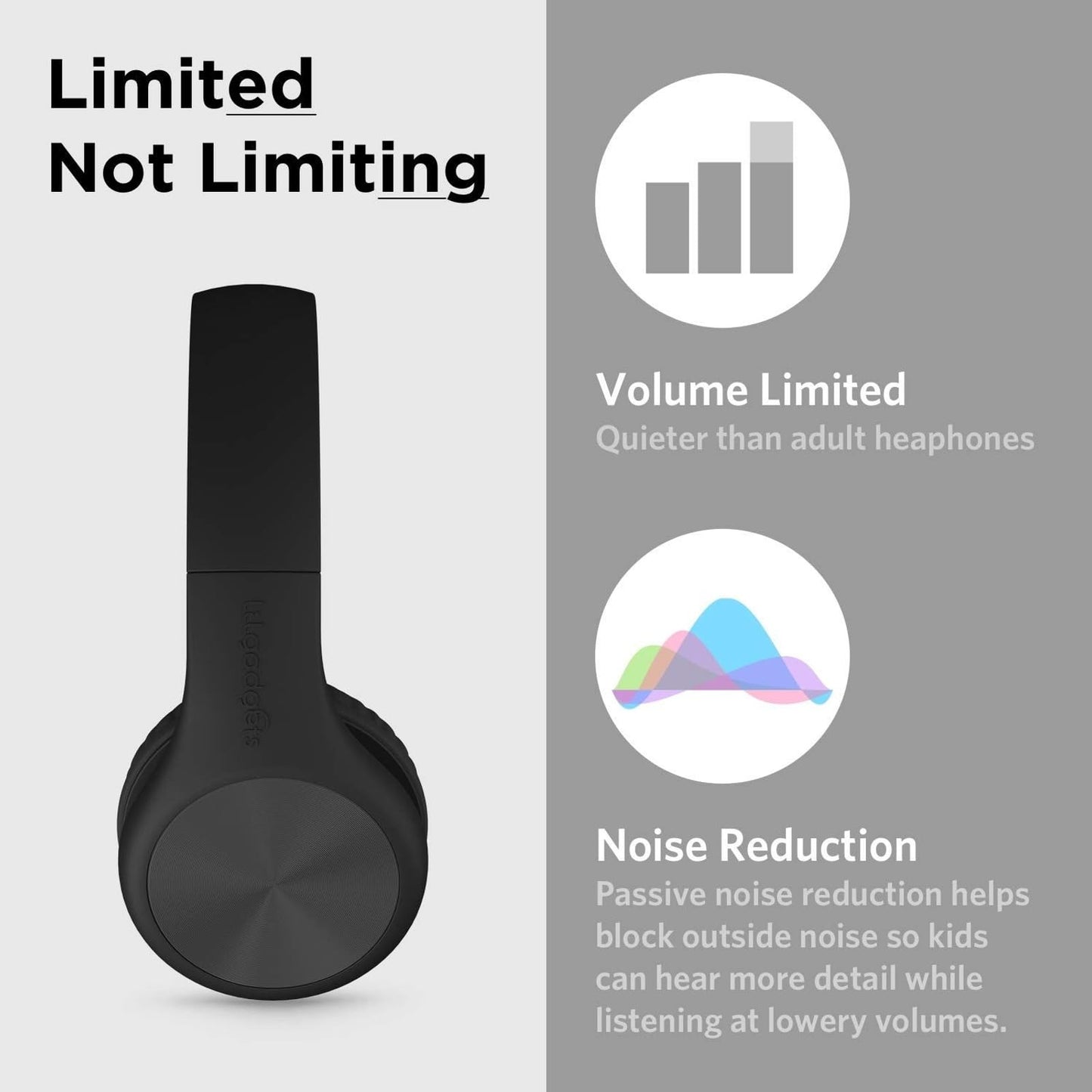 LilGadgets Connect+ Pro Wired Kids Headphones for School with Microphone, Volume Limiting Over-Ear Headset with Cord, SharePort Technology & SoftTouch