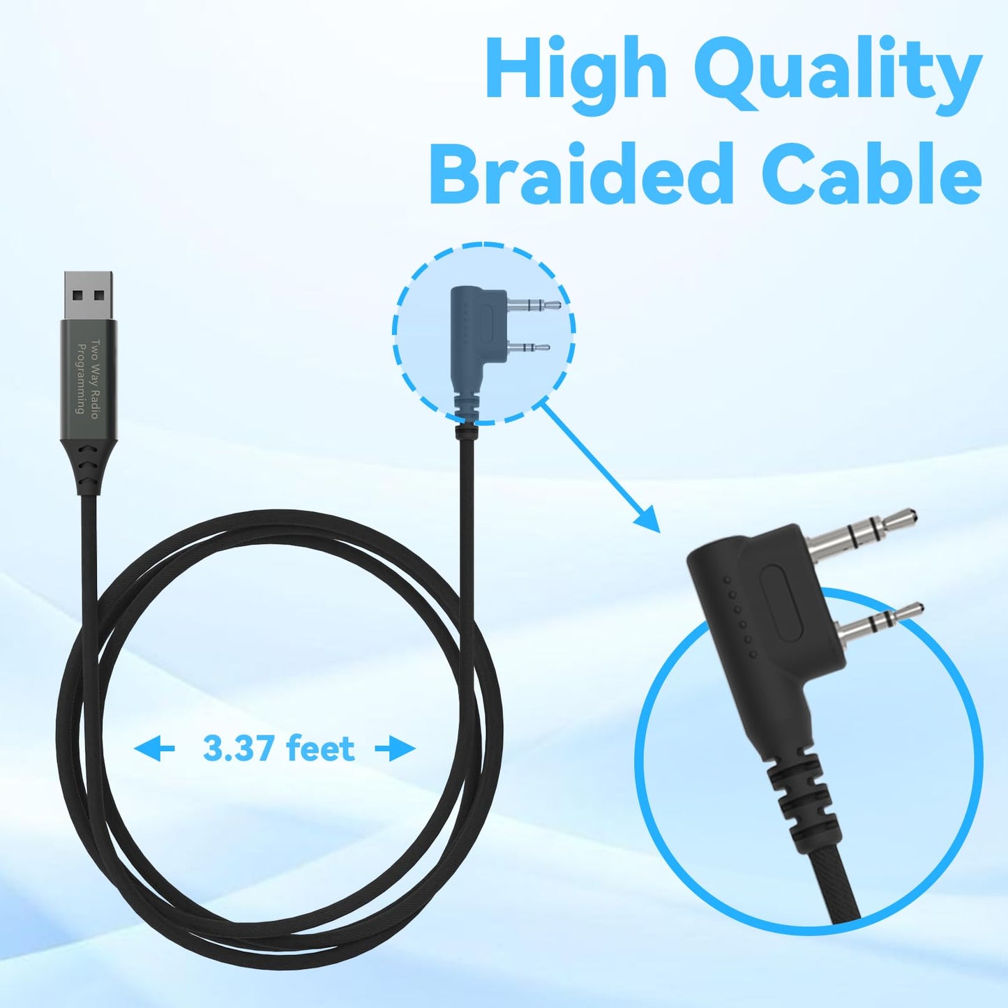 SAMCOM Two Way Radio USB Programming Cable, for FPCN30A FPCN10A Ham Radio - Easy Setup, No Driver Needed
