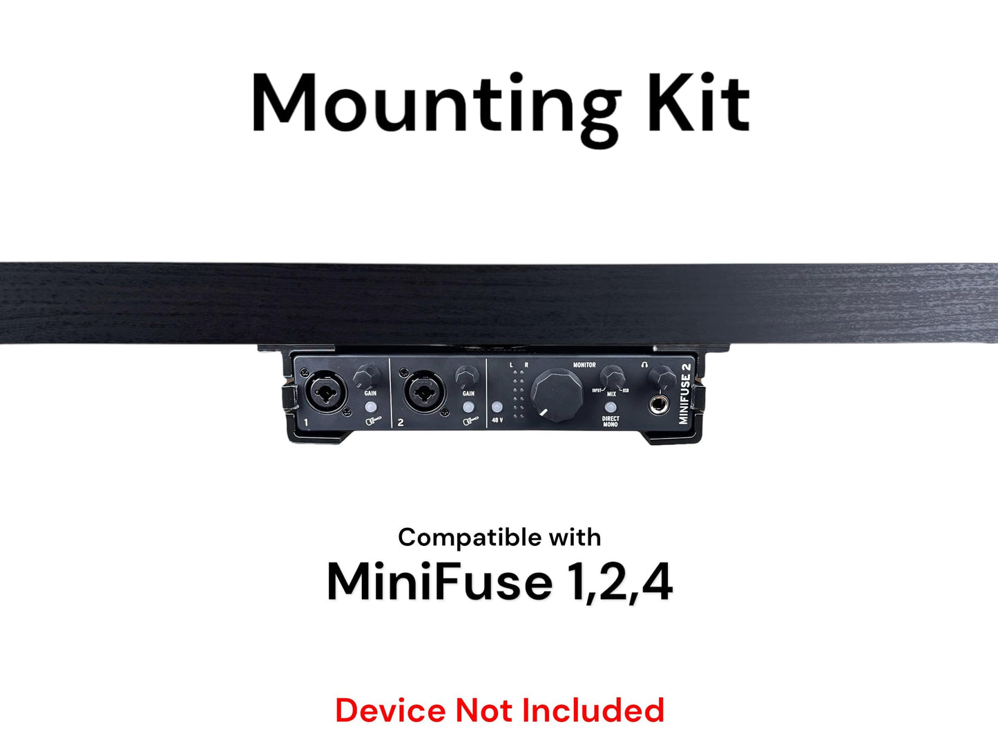 Iron Prints Desk Mount Kit for Arturia MiniFuse 1, 2, & 4 - Under Desk Mount Brackets with Reversible Clips - Secure Mounting Accessories