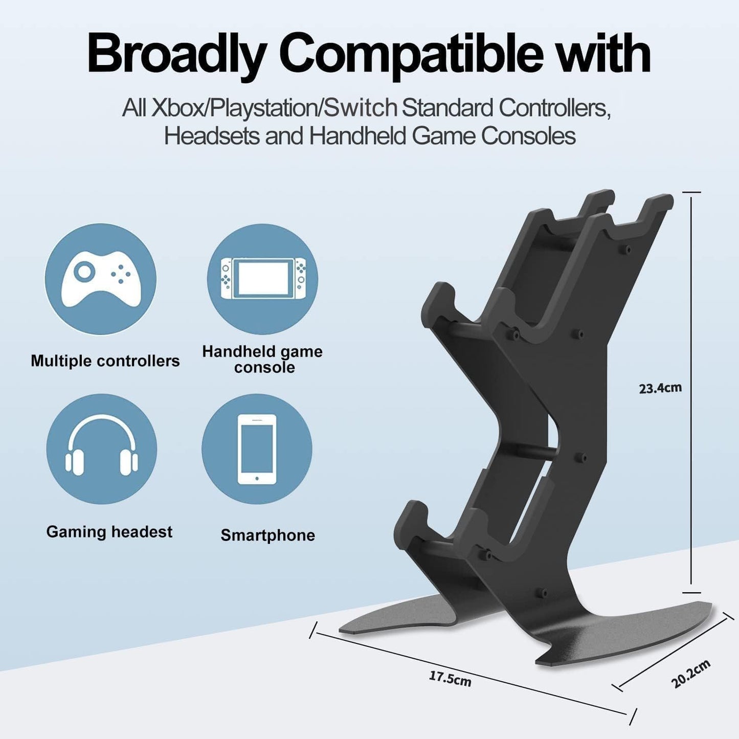 DOYO Controller Stand Organizer for Desk, Universal Headphone Stand for Xbox PS5 PS4 Switch, Headset Holder & Desk Mounts, Gaming Desk Accessories