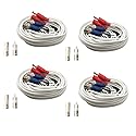 Yuarisx 4 Pack 50ft All-in-One Video Power Cables, Security Camera Cable BNC Extension Surveillance Wire Cord for CCTV Security DVR System