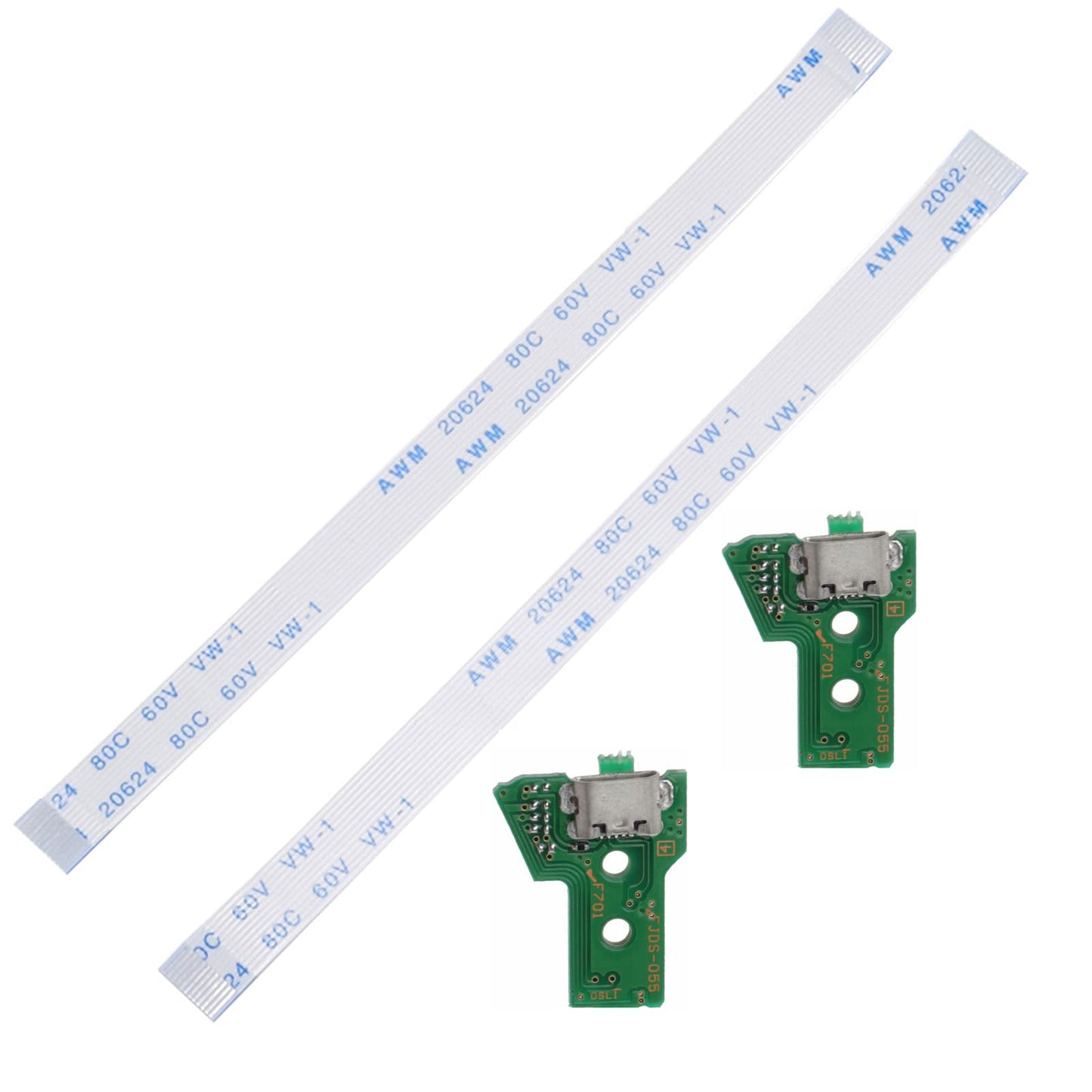 Onyehn JDS-050/JDS-055 Charging Port Assembly(with 12 pin Eject Ribbon Flex Cable) for Sony PlayStation 4 PS4 DualShock 4, Repair Part Micro USB