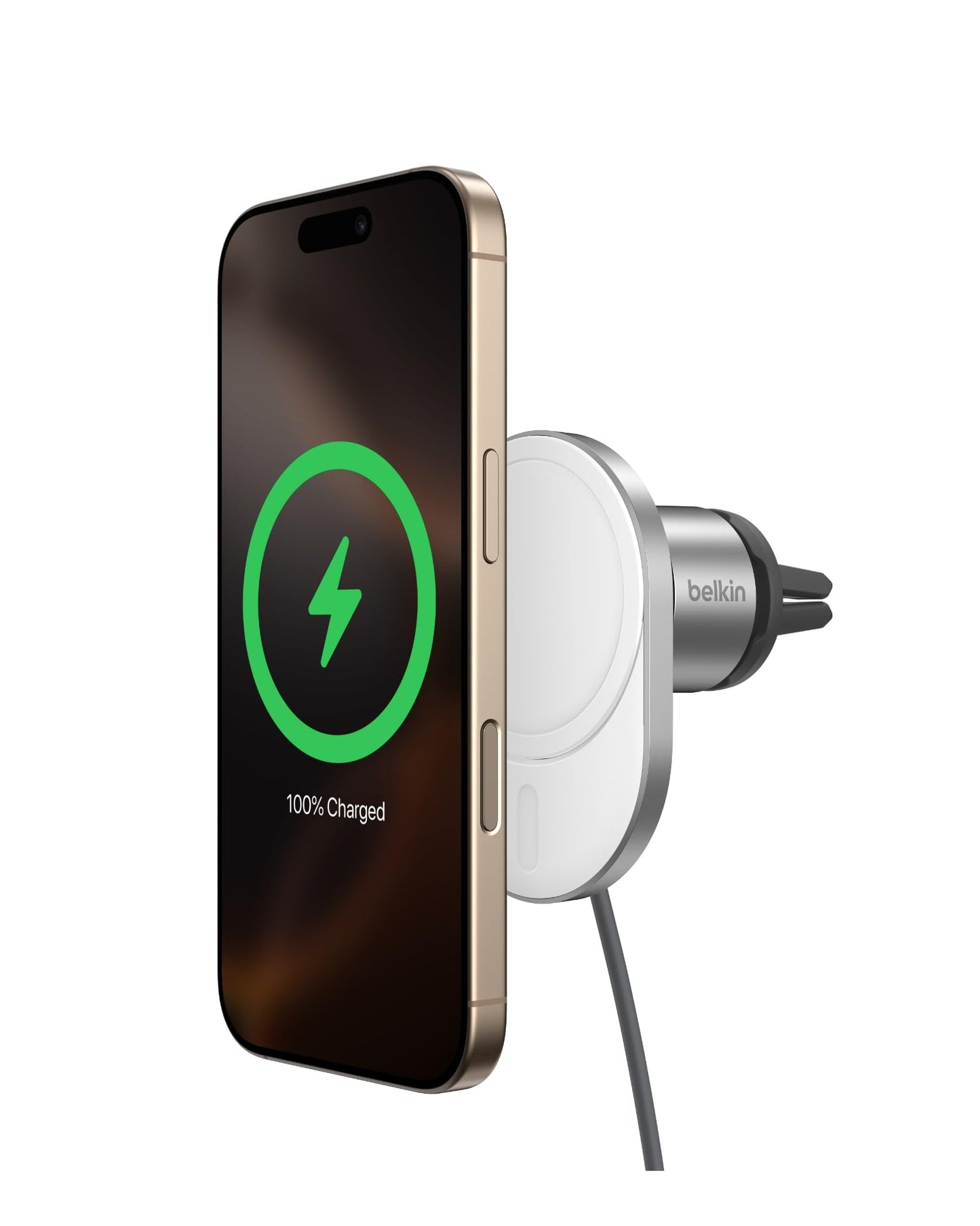 Belkin MagSafe-Compatible Wireless Car Charger 15W, Fast Charging Wireless Charger - Powerful Magnetic Vent Holder for iPhone 17, 16, 15, 14, 13