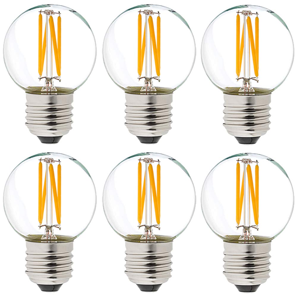 LiteHistory Dimmable G16.5 E26 Bulb,4w=40 watt Light Bulbs,Warm White 2700K
