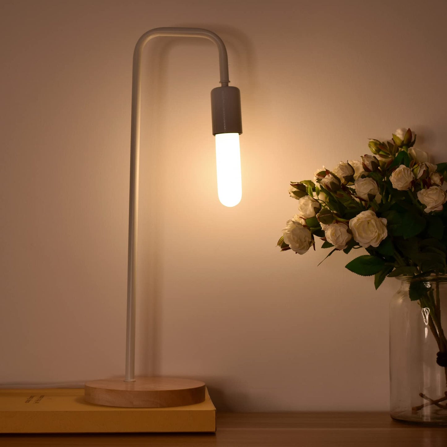 40W Equivalent T10 LED Light Bulb, Deep Frosted Glass Dimmable T30 Invisible Filament Bulb, Daylight Bright White 5000K, 4 Watt E26 Base Milky LED