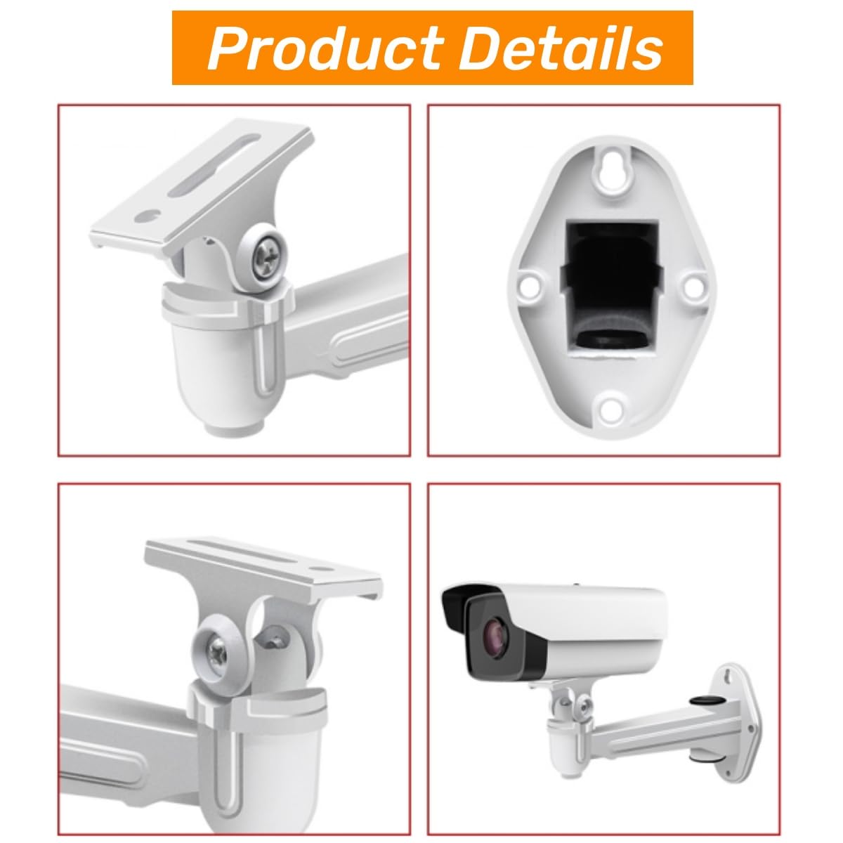 Coolotic Universal Aluminum Alloy CCTV Security Camera Mounting Bracket, Indoor Outdoor Wall Ceiling Mount Holder Stand Monitor Rotary Bracket