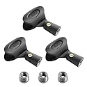 Audio2000's 3-Pack Soft Plastic Wireless Microphone Clip Holder with 5/8" Male to 3/8" Female Adapter AMC4182