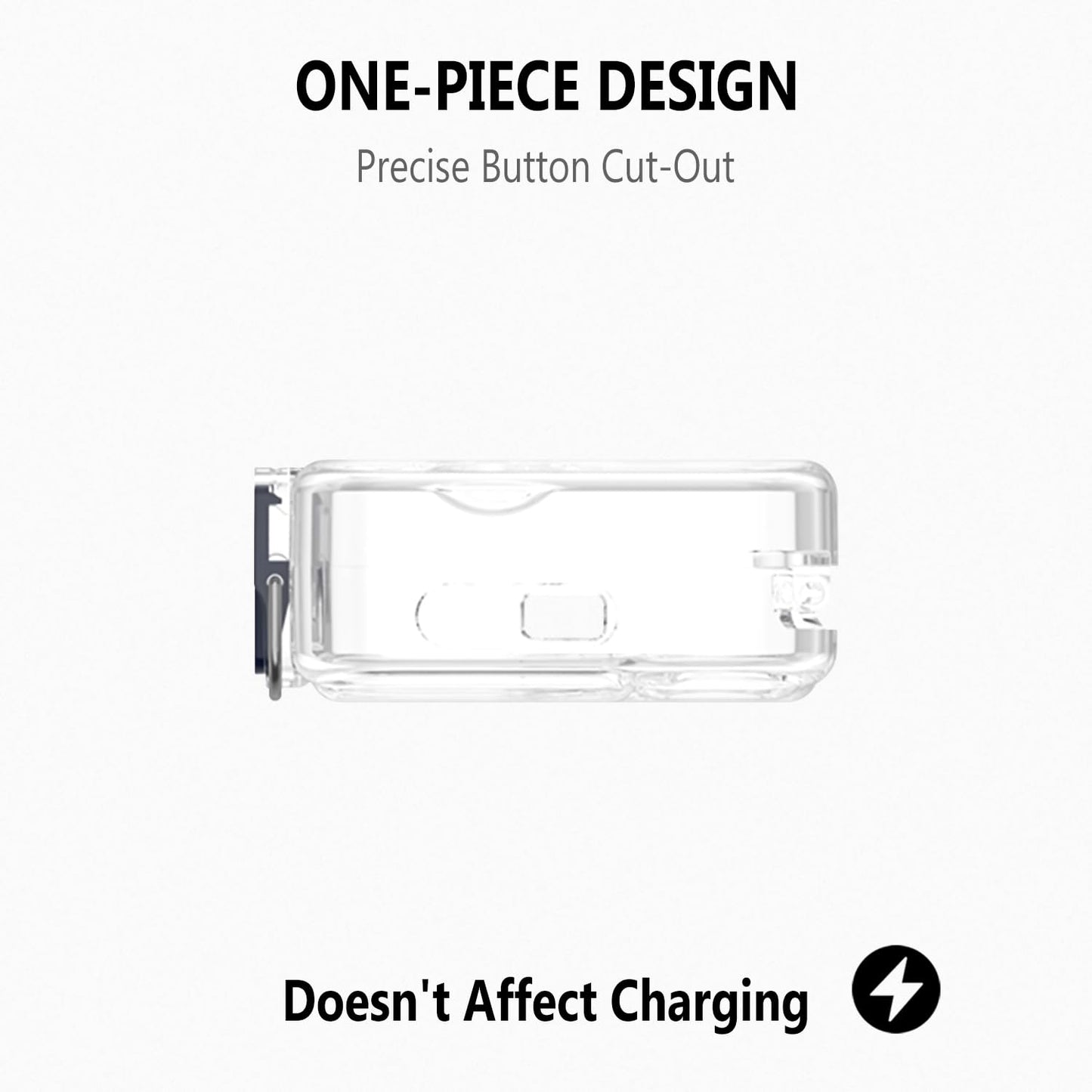 Geiomoo TPU Cover for Nothing Ear (3) Case, Flexible Scratch Resistant Protective with Carabiner (Clear)