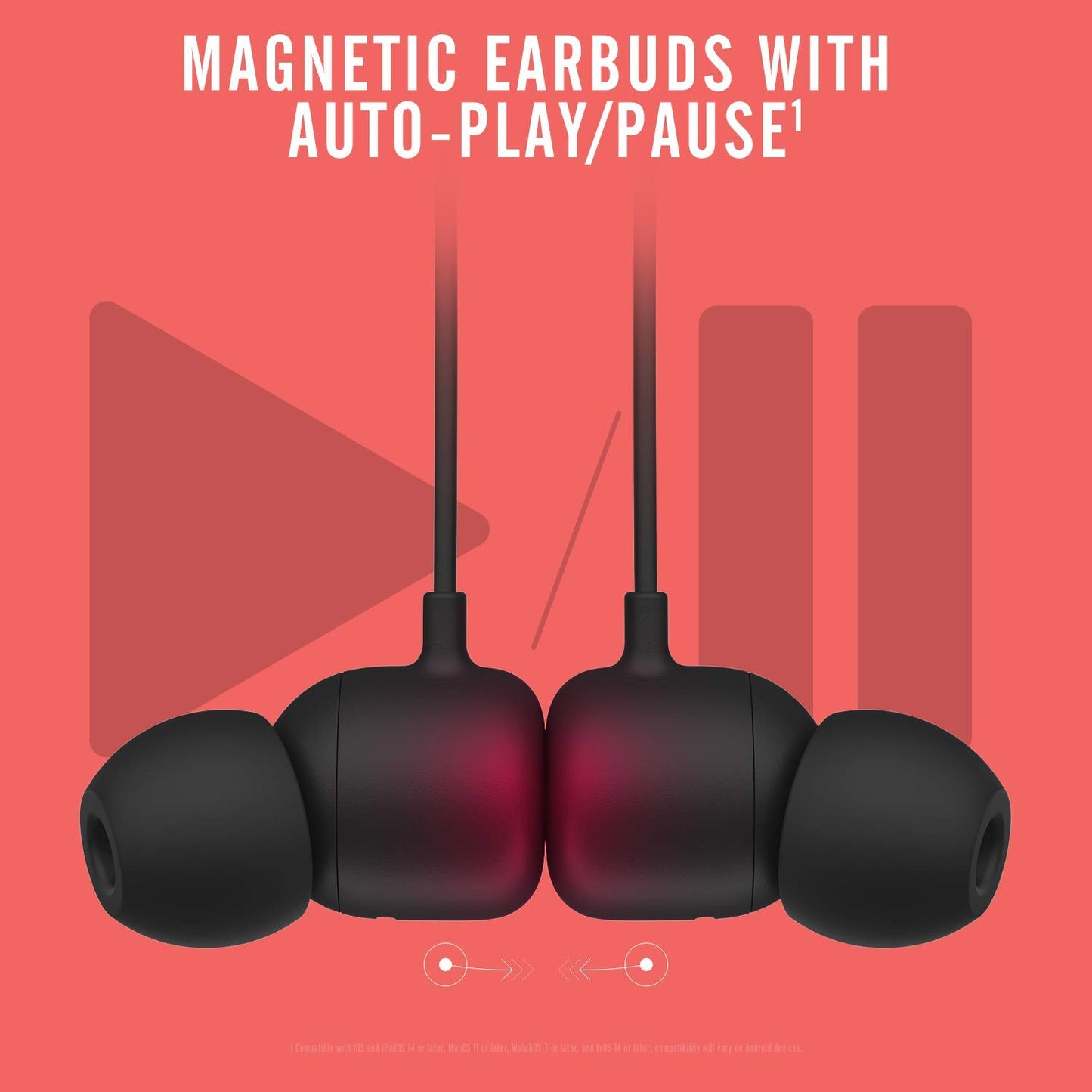 Beats Flex Wireless Earphones - Apple W1 Headphone Chip, Magnetic Earbuds, Class 1 Bluetooth, 12 Hours of Listening Time, Built-in Microphone - Black
