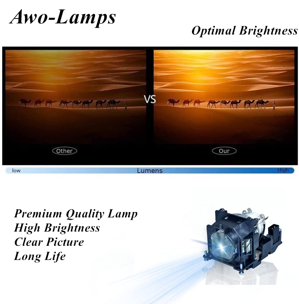 AWO ET-LAL500/ET-LAL600 Replacement Lamp Bulb with Housing for PANASONIC