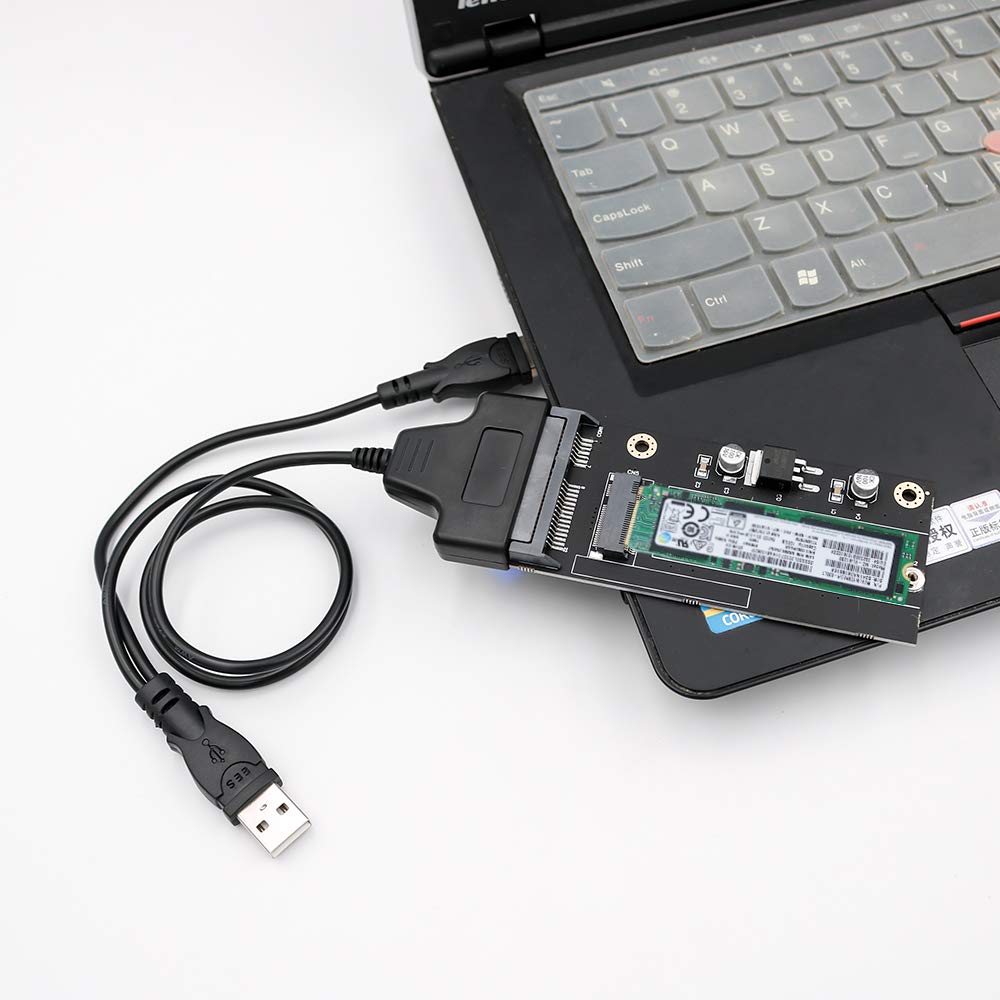 Mustpoint 20+6 Pin SSD to SATA 2.5 or USB Adapter with USB 2.0 Cable for Thinkpad Lenovo X1 Carbon