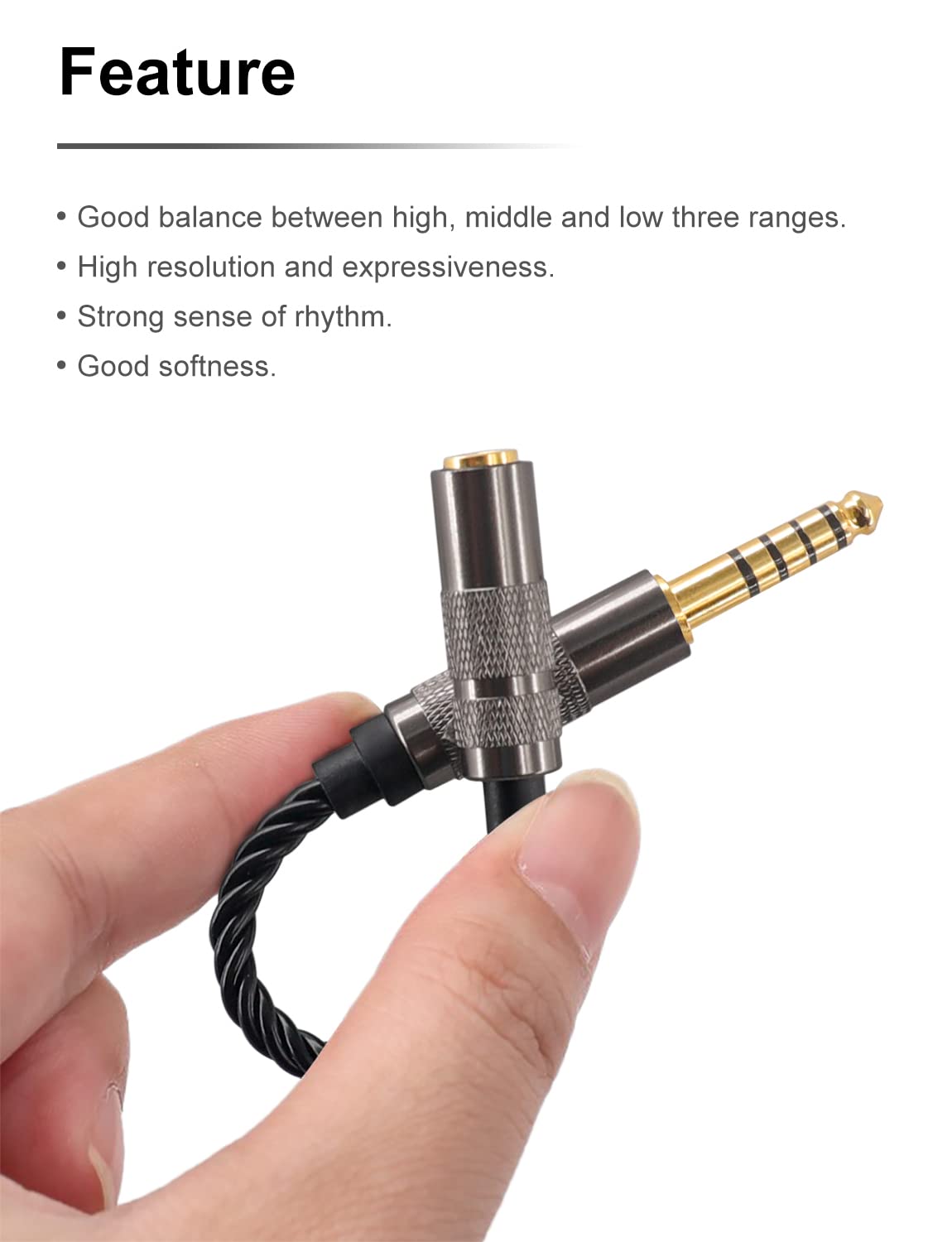 okcsc Headphone Adapter 4.4mm Male to 3.5mm Female Adapter for 3.5mm Cable Connected to Balanced 4.4mm Player Device High Stereo Audio Converter OFC