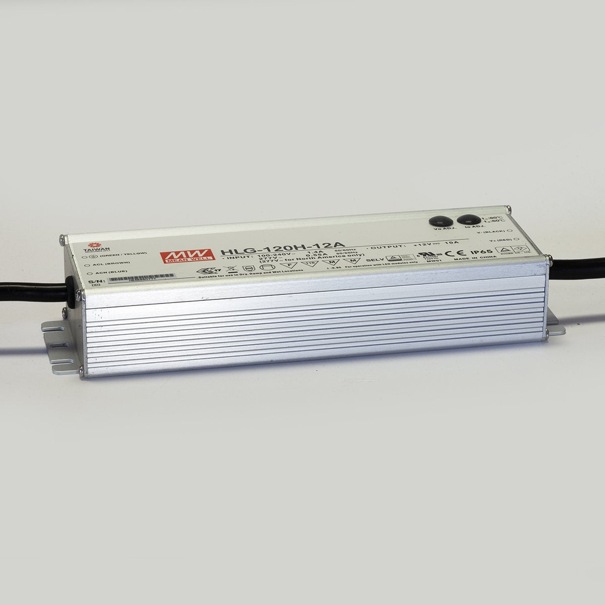 MEAN WELL HLG-120H-12A Single Output Switching Power Supply, 12 Volt, 10 Amp, A Model, 120 Watt