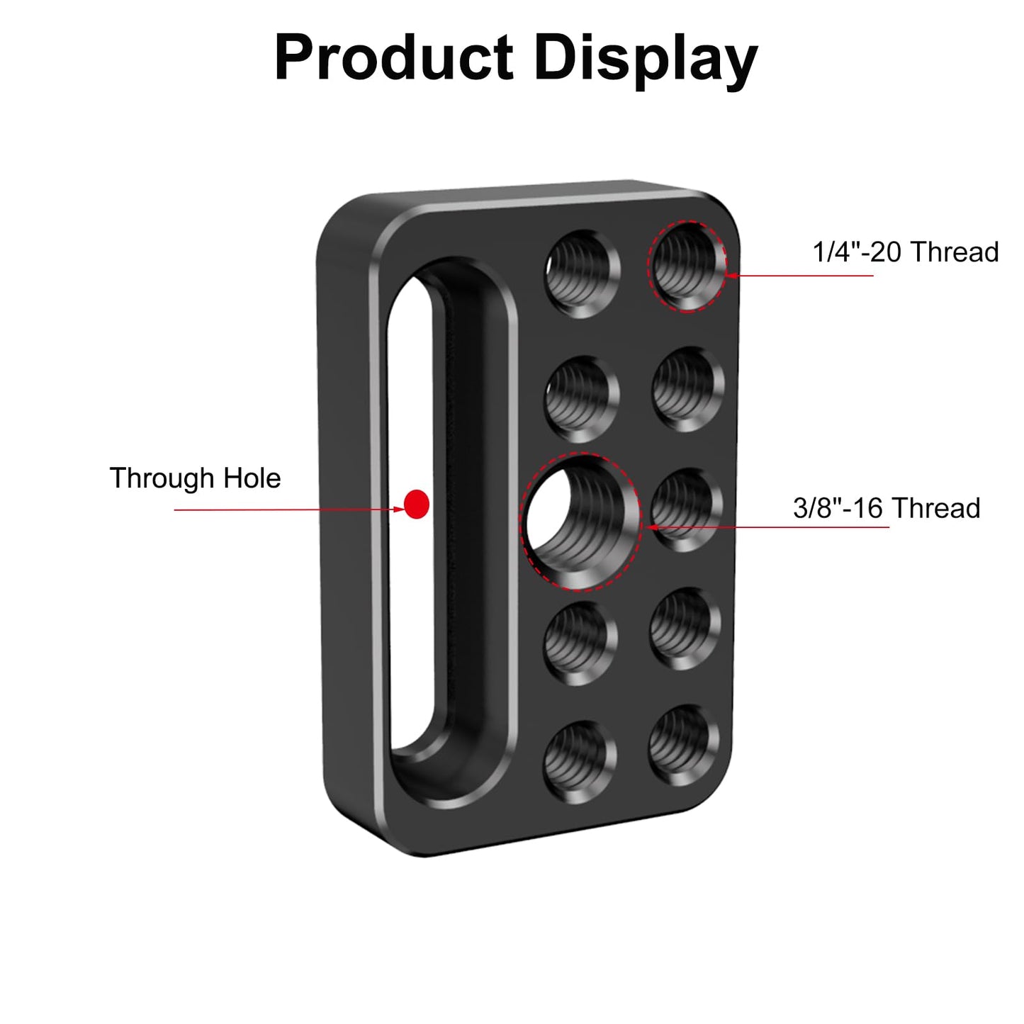 DINESK Camera Cheese Plate with 1/4" & 3/8" Threads, Extension Cheese Plate for DSLR Camera/Tripod/Battery and Other Photography Accessories (1406)