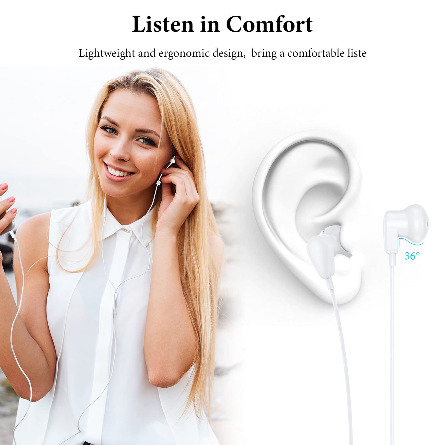 Wired Earbuds Earphones for Samsung Galaxy A15 A14 A13 A12 A11 A20 S9, 3.5mm Wired Headphones with Mic, HiFi Stereo Earphones…