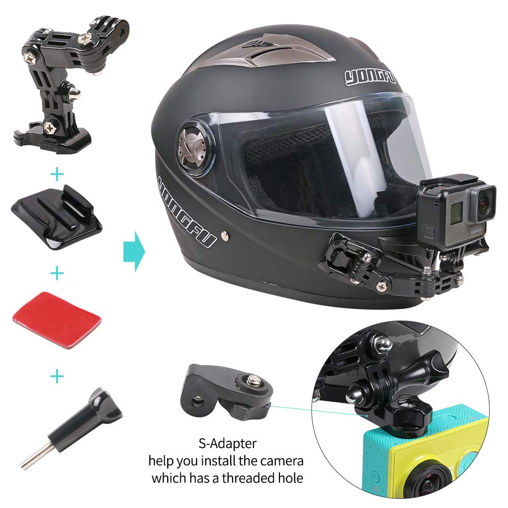 Motorcycle Helmet Chin Mount Kit Compatible with GoPro 13/12/11/10/9, DJI Action 6/5 Pro/4/3, AKASO and More Action Cameras