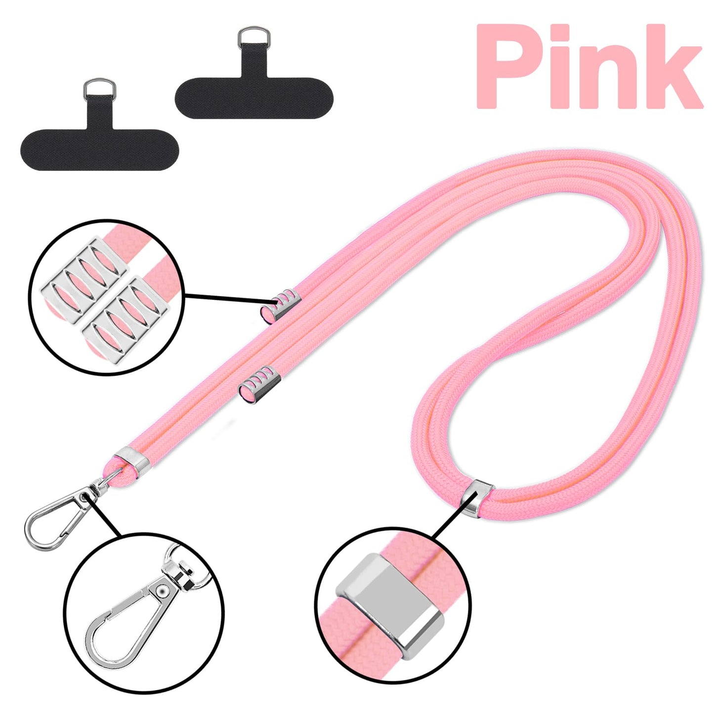 Lousrnman Cell Phone Lanyard, Universal 2× Phone Crossbody Lanyard for Women, 2× Wrist Phone Strap and 4× Upgraded Connectors Compatible with Most