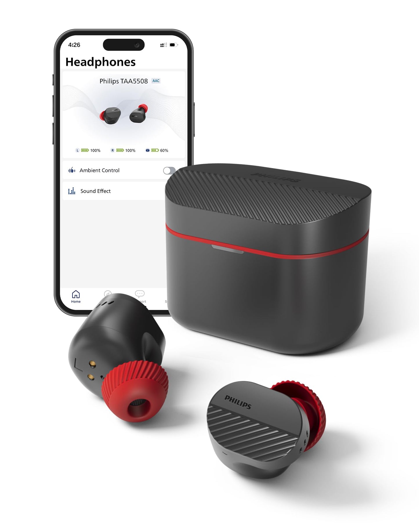 PHILIPS TAA5508 Wireless Earbuds,True Wireless Headphones with Noise Canceling Pro,Quality Sound,28 H Battery Life,Fast Charging,Bluetooth