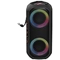 Ion Audio UBER Boom Wireless Bluetooth Speaker with LED Lights and Built in Microphone, Black (Renewed)