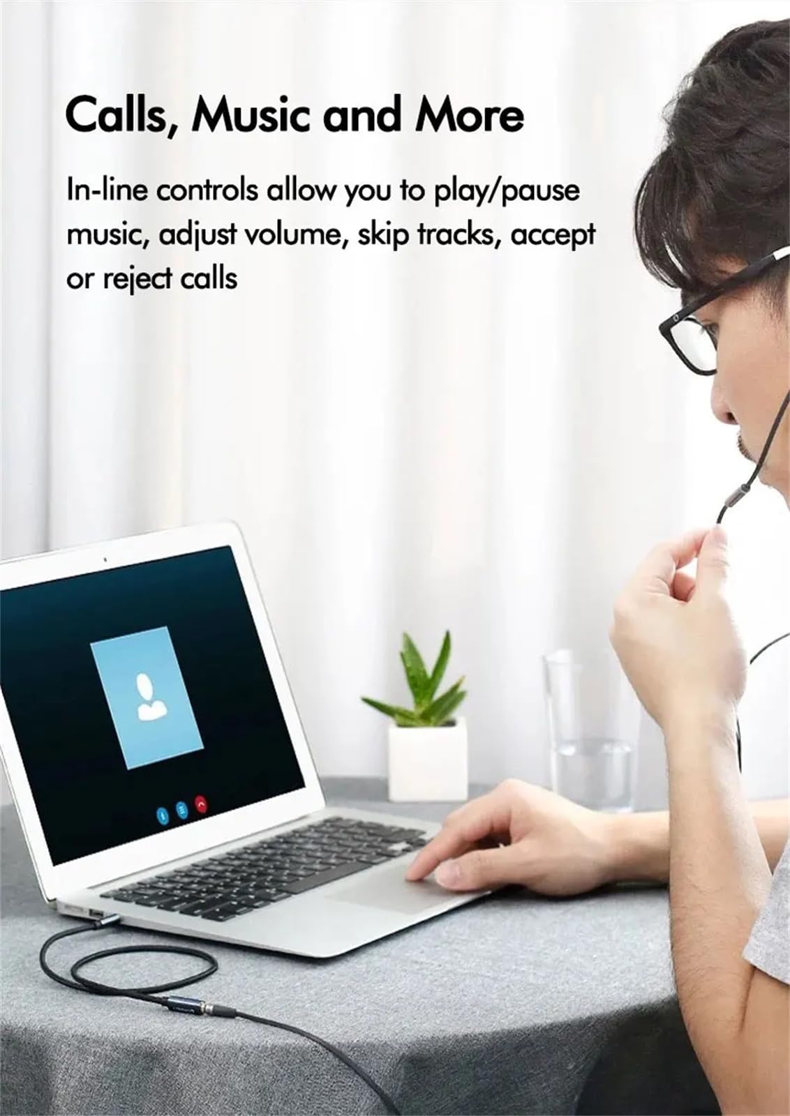 GZCRDZ Type C Wired Bone Conduction Earphones with Open Ear Microphone Compatible with Mobile Phones, Computers, and Tablets