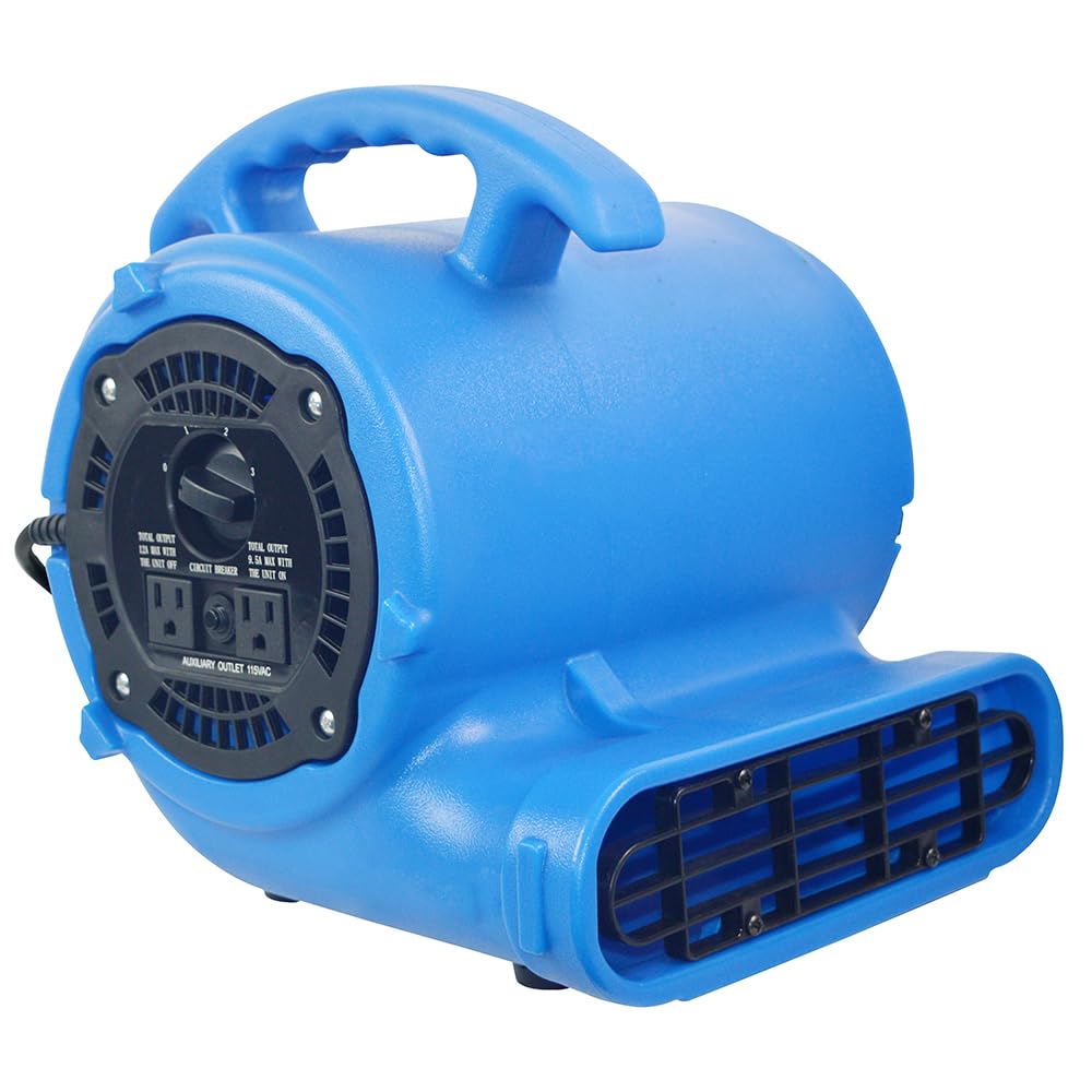 BLOTEK 1/2hp 2800CFM Speed Air Mover Carpet Dryer Floor Fan Cooling Fan - Industrial Heavy Duty Abanico de Piso Blower Fan with High Power