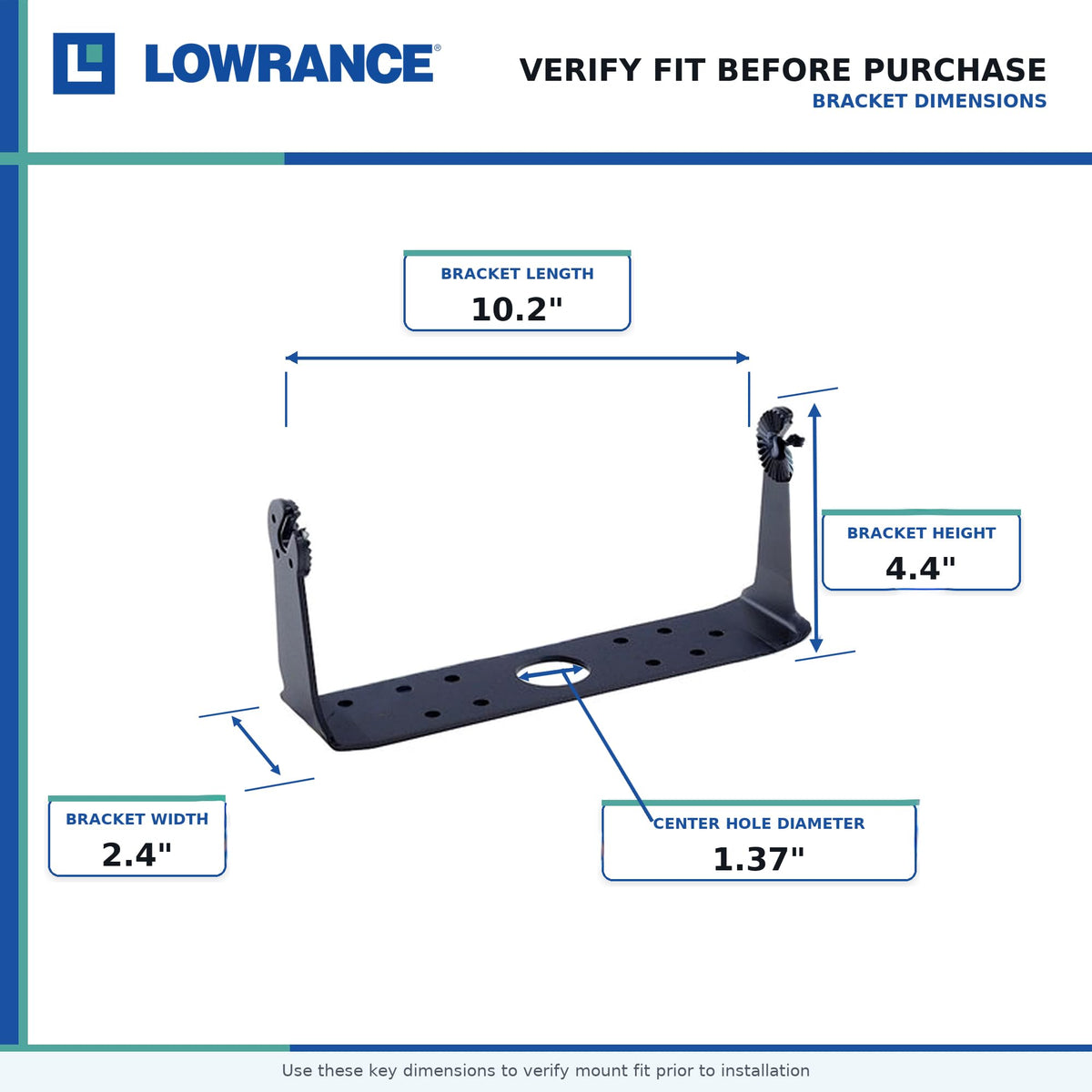 Lowrance 000-11020-001 Gimbal Mounting Bracket, Black
