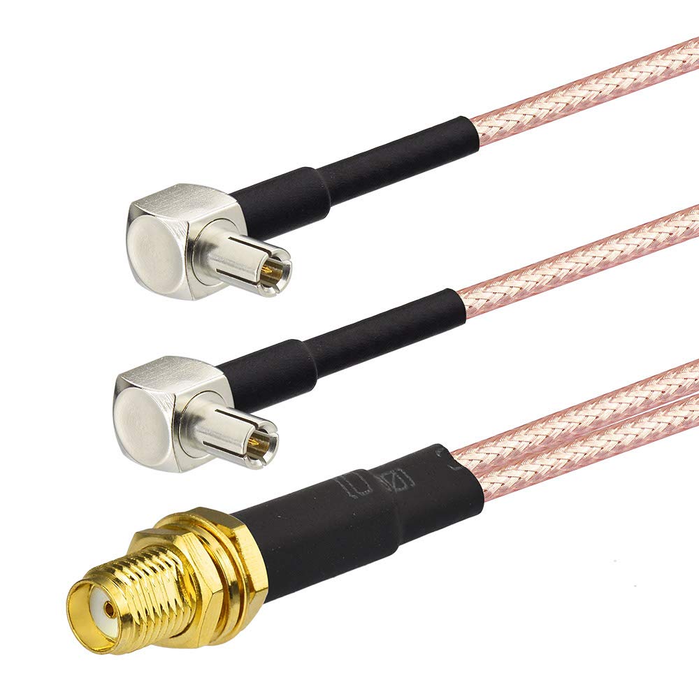 Bingfu 4G LTE Antenna Adapter Splitter SMA Female to Dual TS9 Connector Coaxial Pigtail Cable 6 inch 15cm Compatible with 4G LTE Mobile Hotspot MiFi