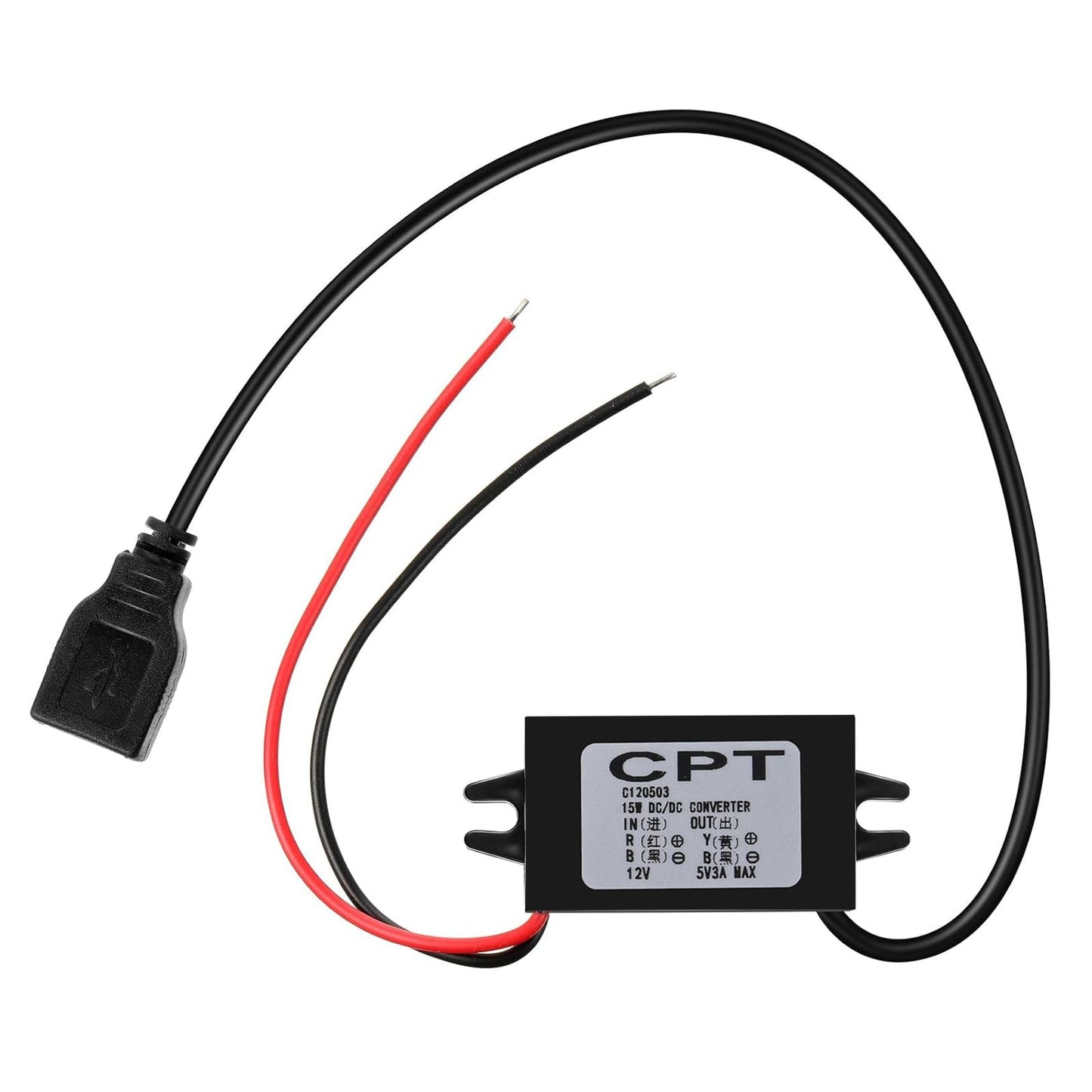 AITRIP 1PCS 12v to 5v Dc Converter Buck Module USB Output Power Adapter USB Female DC Car Power Converter Regulator