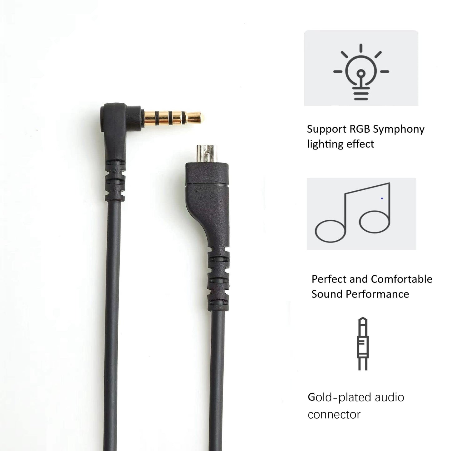 Cypher.V 1.6m Replacement Cable Cord for SteelSeries Arctis Pro/7/5/3, Male to 3.5mm Adapter, Compatible with PS4, Xbox, PC, Mobile, RGB Symphony