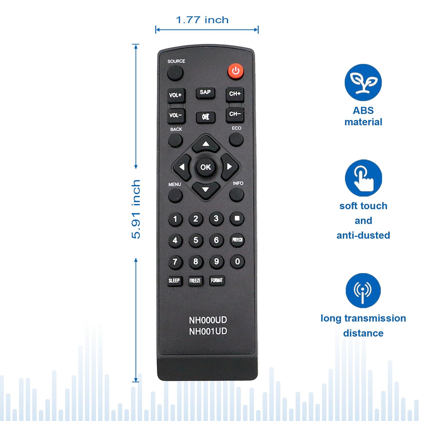 New NH000UD NH001UD Remote Control Replacement fit for Sylvania Emerson TV LC260EM2 LC320EM2 RLC320EM1 LC220EM1 RLC220EM1 LC401EM3F LC320EM3F