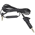 Toeasor Replacement Audio Cable Extension Cord Wire Compatible with Bose QC15 QuietComfort 15 Headphone with in-line MIC and Remote Control