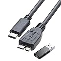 2IN1 External Hard Drive Cable 1.6FT,Super Speed Micro B 3.0 to USB C/A Cable, Compatible with WD,Toshiba,My Passport,Samsung,Seagate,MacBook Pro/Air