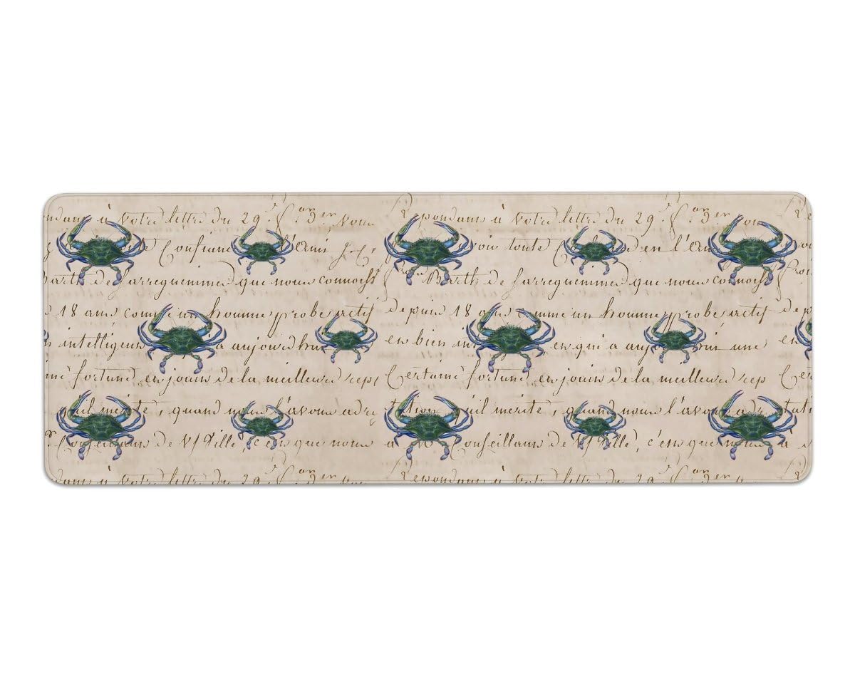 Betsy Drake GP005B Blue Crab Script Gaming Mousepad & Bar Mat - 31.5 x 11.8 in.