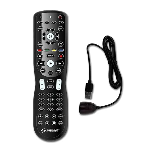 Inteset 4-in-1 Universal Backlit Remote & IReTV IR Receiver Combo. for Streamers That Have no IR Receiver Built in, Including F-TV, Nvidia Shield (2nd
