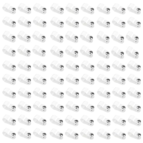 MAIDELI 100 Pack 1/4 Inch R-Type Clip Cable Fastener Wire Clamp Nylon Screw Mounting Electrical Grip Wire Clips with 100 Pcs Screws for Wire