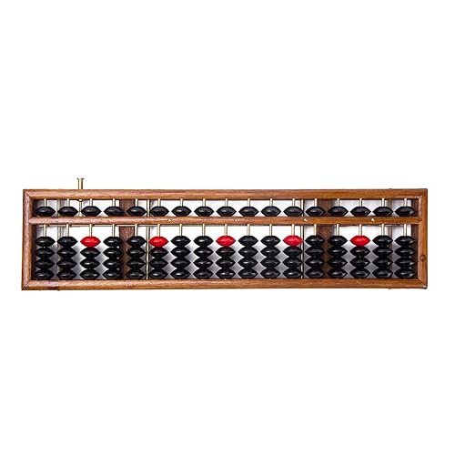 Vintage-Style 17 Digit Rods Wooden Abacus Soroban Chinese Japanese Calculator Counting Tool w/Reset Button 14"