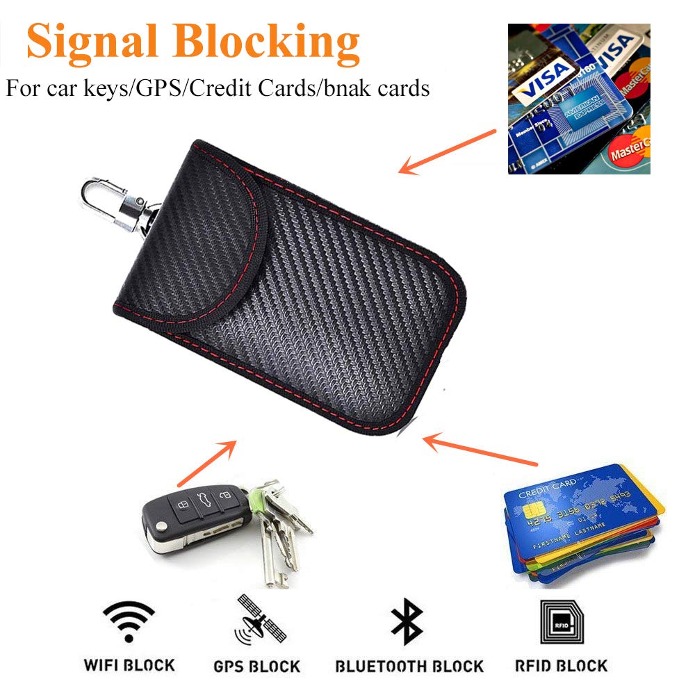 GOODEN ATIM Upgraded Faraday Bag for Key Fob (2 Pack),Premium Faraday Key Fob Protector- Car RFID Signal Blocking, Car Security Protection Pouch