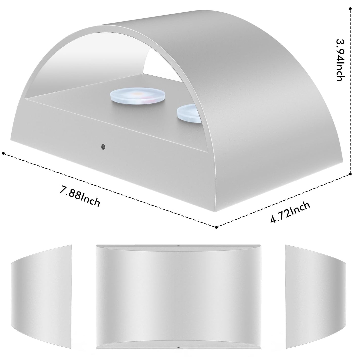 REIKOT Wall Sconces Set of Two | Modern LED Indoor Wall Lights,Up and Down Wall Mount Light,Aluminum,Hardwired,Dimmable, Warm White 3000K, 1400Lm
