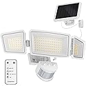 Ensenior 5 Motion Sensor Modes Solar Security Light, 1800LM 270° Wide Angle 3 Heads LED Flood Lights, IP65 Waterproof Wall Lights, Separate Solar