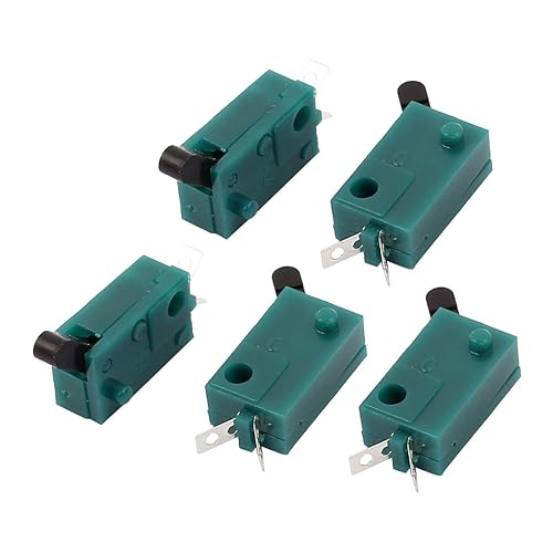 uxcell 5 Pcs DC 50V 1A SPST Momentary Micro Miniature Switch Green for Camera