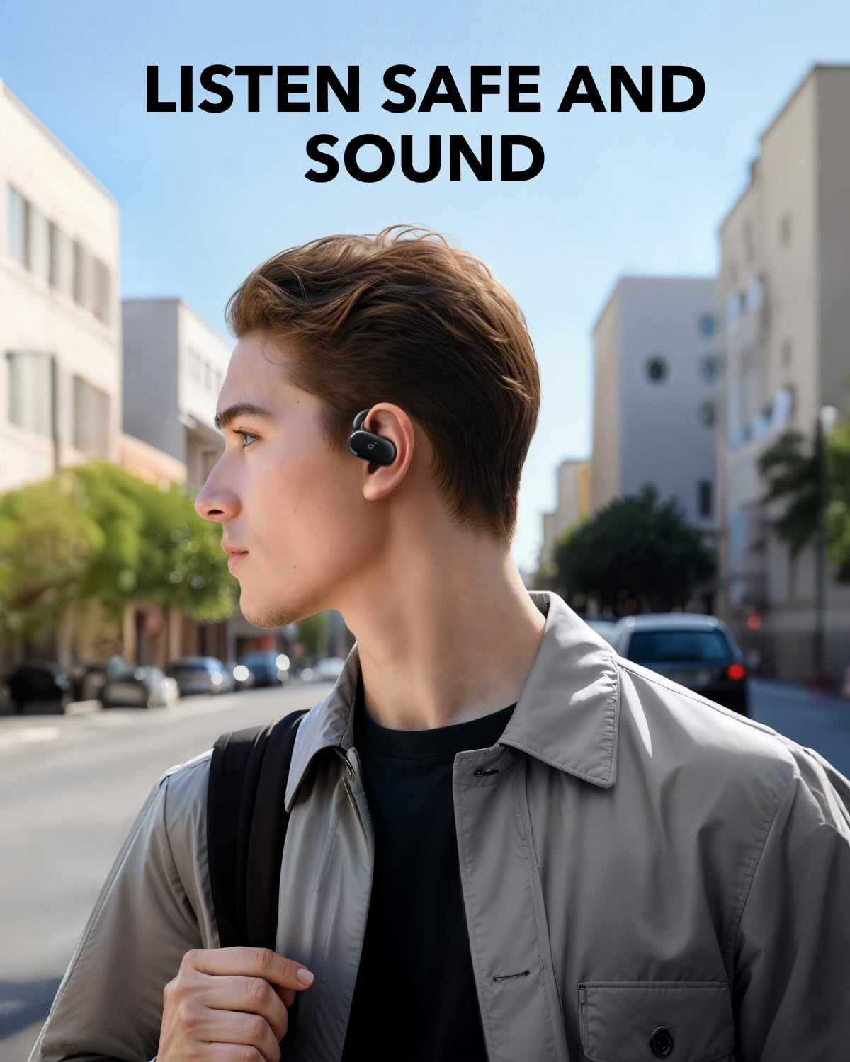 Soundcore V20i by Anker Open-Ear Headphones, Adjustable Ear Hooks,Ultra-Comfort,Snug Fit, Powerful Sound, Clear Calls, IP55, LED Lights, 36H Playtime