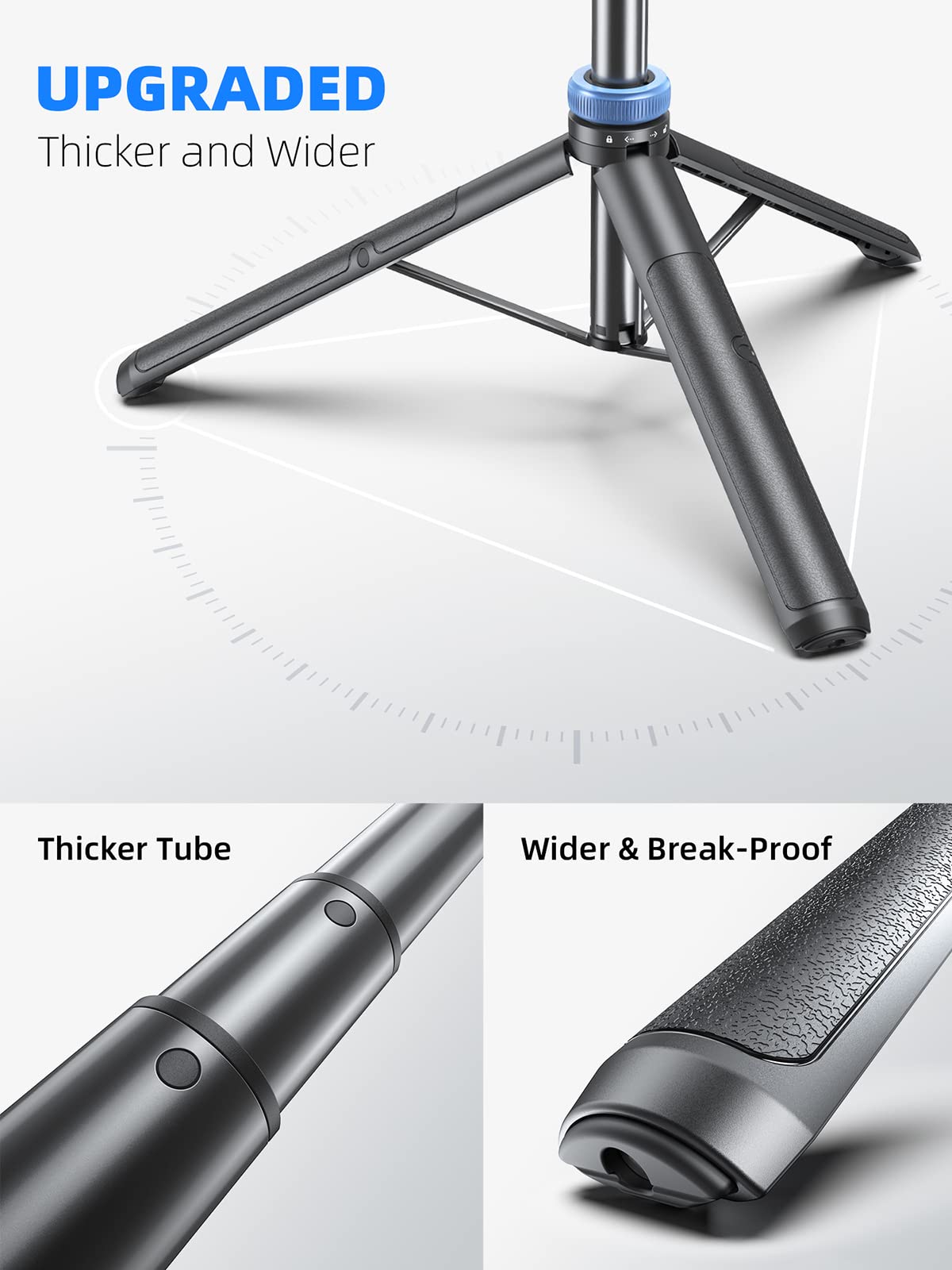 Kaiess 62" Phone Tripod & Selfie Stick, Extendable Photography Light Stand with Wireless Remote, Solidest, Portable, Lightweight, Compatible