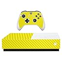 MightySkins Carbon Fiber Skin for Microsoft Xbox One S All-Digital Edition - Solid Yellow | ProtectiveTextured Carbon Fiber Finish | Easy to Apply